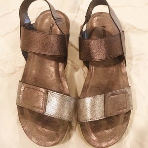 Bronze Wedge Sandals
